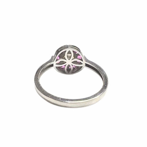 Bague Bague or blanc rubis diamants 58 Facettes Q137B (951)