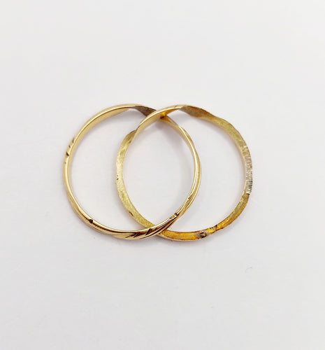 Bague 55 Alliance jumelée victorienne or 18k finement travaillée (circa 1880) 58 Facettes A06332