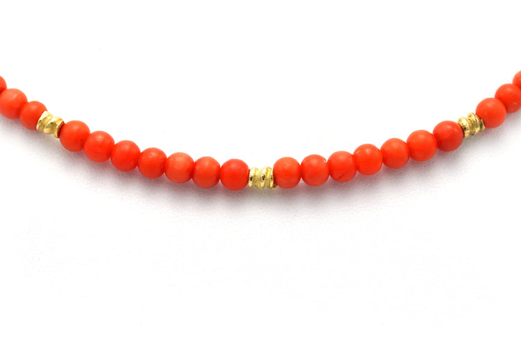 Collier Collier Années 50 or jaune et corail 58 Facettes B764
