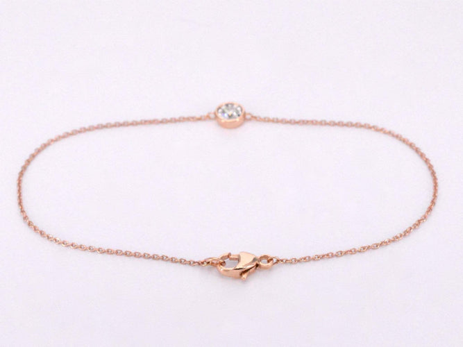 Bracelet Bracelet en or rose avec diamant 0,10 carat 58 Facettes 2237