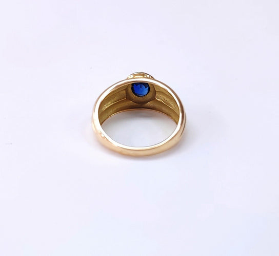 Bague 54.5 Bague jonc en or jaune et saphir 58 Facettes Bag.Jonc.Sap1597