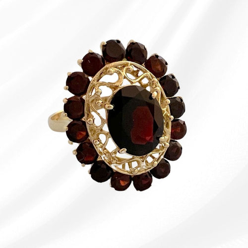 Bague Bague Grenats Or Jaune 18 K 58 Facettes AA 1704