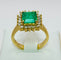 Bague Bague en or jaune avec une émeraude et des diamants 58 Facettes 50290