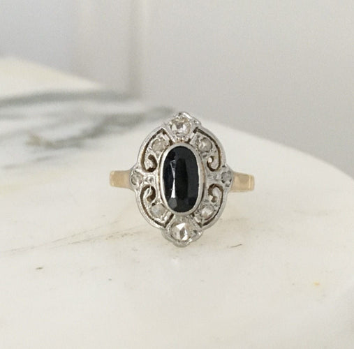 Bague 46 Bague Belle Époque en or jaune et platine 58 Facettes