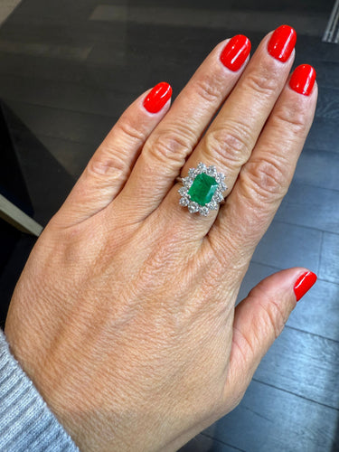 Bague 54 Bague Or Blanc - Emeraude 2,65 carats 58 Facettes 1.0000791/1