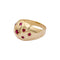 Bague 52 Bague boule vintage, or jaune, pierres rouges. 58 Facettes 35024