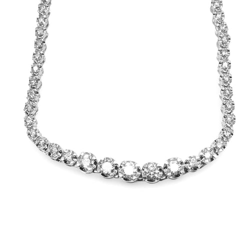 Collier Collier Rivière or blanc et diamants 2,6 ct 58 Facettes 00056401