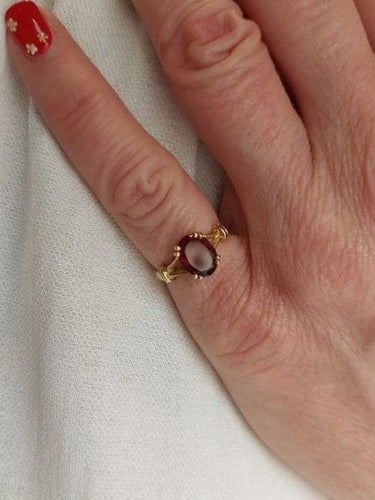 Bague 52 BAGUE MODERNE GRENAT 58 Facettes 088121