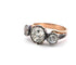 Bague 55 Bague en or rose et argent avec diamants old mine 1,85ct et 1,10ct 58 Facettes