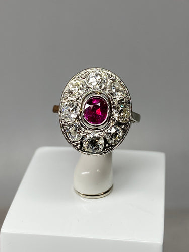 Bague 51 Bague ovale rubis & diamants 58 Facettes AB75