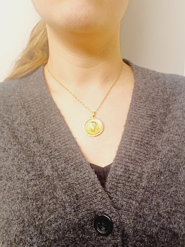 Emile Dropsy - Medal Matka Boska ze złotego złota 