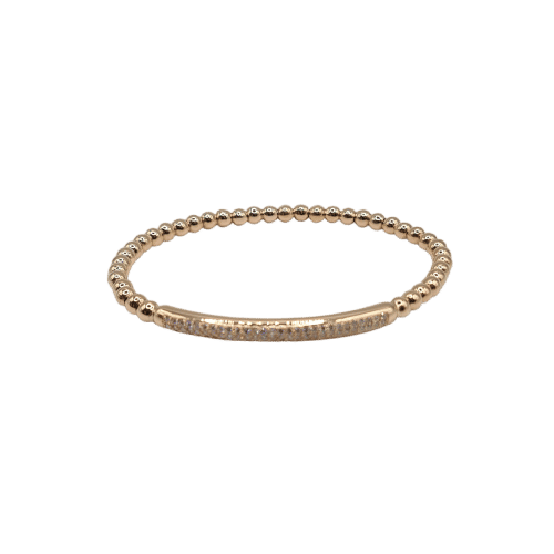 Bracelet Bracelet or rose 18 carats en billes d’or et barrette de diamants naturels 58 Facettes