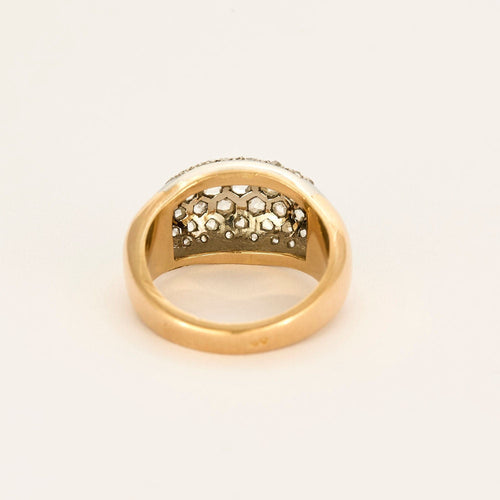 Bague 64 Bague en or jaune, platine et diamants taillés en rose. 58 Facettes CAL2430