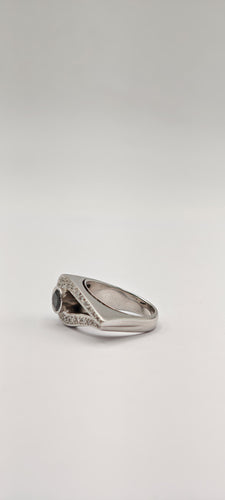 Bague 54 Bague habillée en or blanc et diamant noir 58 Facettes 21003844