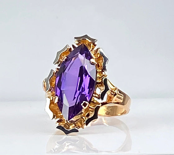 Bague 51 Bague en or jaune et améthyste 58 Facettes AB581