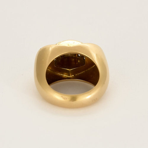 Bague 51 Bague Tank en or jaune, platine et diamants 58 Facettes TRO0631