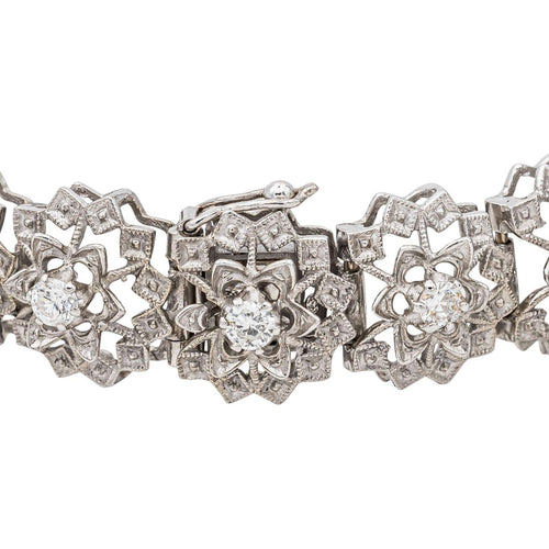 Bracelet Bracelet Fleur Or blanc Diamant 58 Facettes 3455898CN