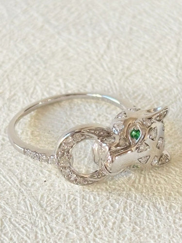 Bague 52 Bague Panthère en or blanc et diamants 58 Facettes WC-2025-2325