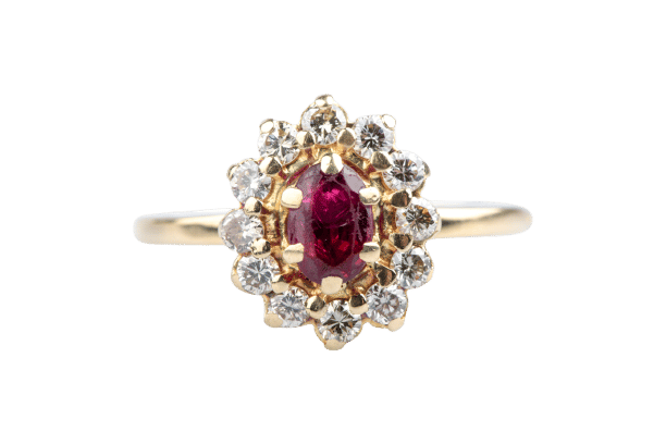 Bague 56 Bague or jaune, rubis et diamants  – 1,09 ct de rubis & 0,25 ct de diamants 58 Facettes BG-1400055-107