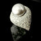 Bague 53.5 Bague en or blanc sertie d'une perle grise et de brillants 58 Facettes