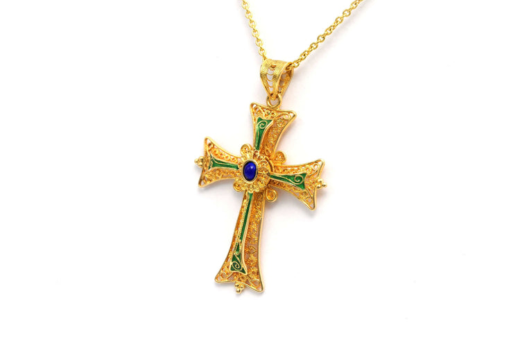 Pendentif Pendentif contemporain or jaune serti d'émail 58 Facettes 22833