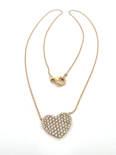 Collier Magnifique collier pendentif cœur serti de diamants 58 Facettes