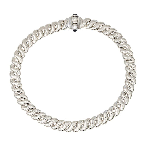 Collier Collier Or blanc Saphir 58 Facettes 4324637CN