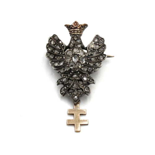 Broche Broche Croix Lorraine - Or, Argent & Diamants 58 Facettes 250291R