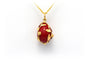 Pendentif Pendentif contemporain en or jaune serti d'un jaspe sanguin 58 Facettes B200