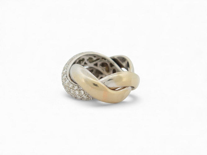 Bague 47 bague POIRAY tresse gm 451110 t47 en or blanc 18k & 51 diamants 1ct 58 Facettes 268752