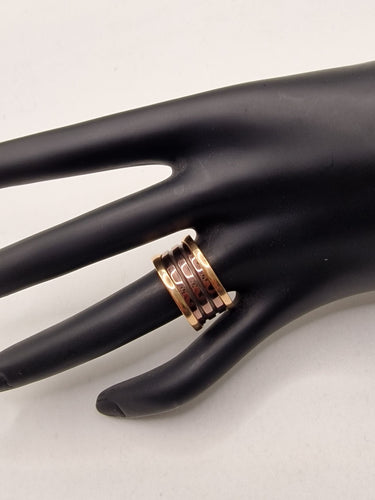 Bague 56 BULGARI - Bague Bzero.1 ROMA en or rose et métal 58 Facettes