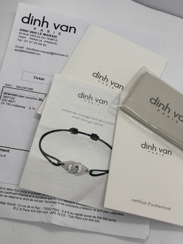 Bracelet cordon Dinh Van Maillon L or blanc et diamants 58 Facettes