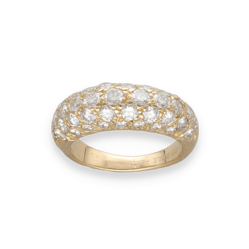 Bague 46 Bague jonc petit doigt en or jaune 18K avec 1,80 ct de diamants H-VS – Taille 46 58 Facettes