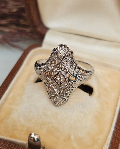 Bague 55.5 Bague or blanc diamants 58 Facettes 573