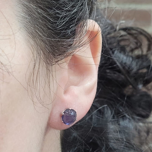 Ohrringe - Ohrringe aus Iolith und 18 Karat Weißgold 