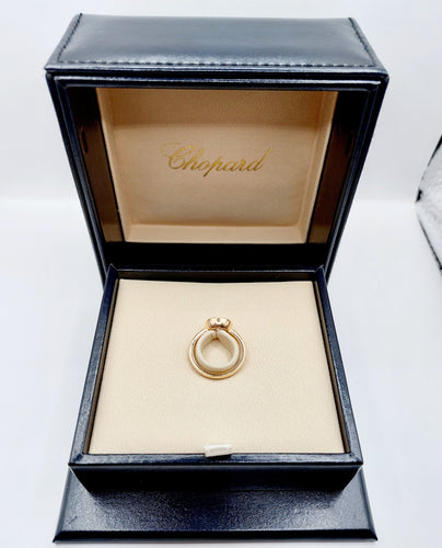 Bague 48 Chopard - Bague Happy Diamond pavée de diamants en or rose 18k 58 Facettes A06339