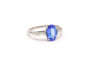 Bague 53 Bague contemporaine en platine sertie d'une tanzanite et de diamants 58 Facettes 22184