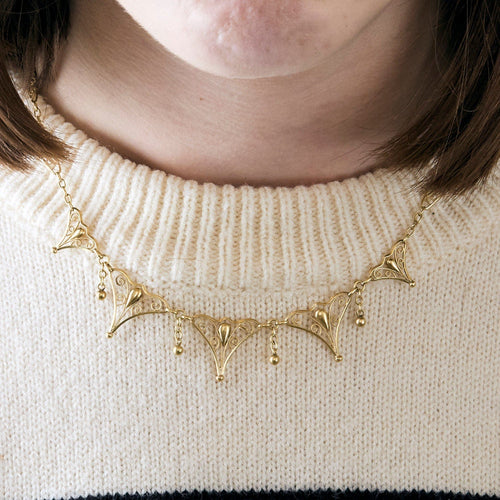 COLLIER COLLERETTE ART DECO EN OR 58 Facettes M8656