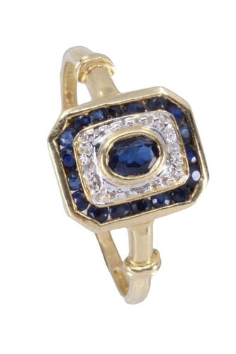 Bague 57 Bague moderne saphirs diamants 58 Facettes 089121