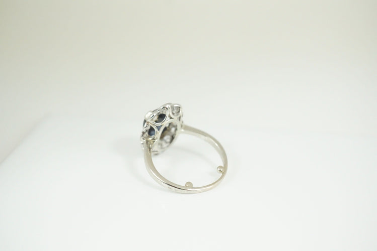 Bague 48 Bague pompadour saphir diamants Art Déco 58 Facettes SQ0030869