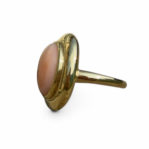 Bague 53 Bague Corail peau d'ange en or jaune 18 carats 58 Facettes 353