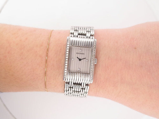 Montre montre BOUCHERON reflet 32 mm quartz acier & diamants acier 58 Facettes 267316