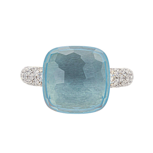 Bague 52 Pomellato Bague Nudo Or rose, Or blanc Topaze, Diamant 58 Facettes 4173823RV