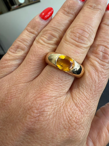 Bague 55 Cartier - Bague Jonc Ellipse Or jaune et citrine 58 Facettes 1.0000605/2