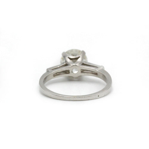 Bague 53 Solitaire - Platine et diamants 58 Facettes 1039