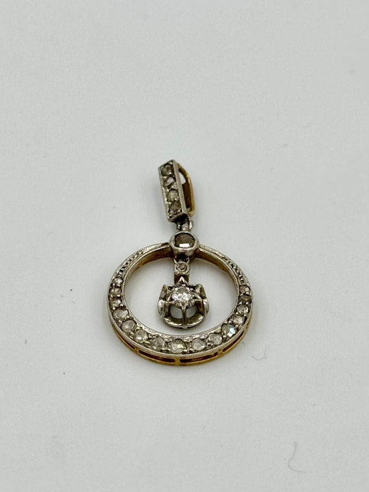 Pendentif Pendentifs ancien or jaune or blanc diamants 58 Facettes