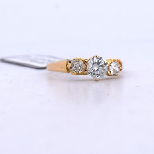 Anello antico con diamanti en or jaune 18 kt 58 Facettes