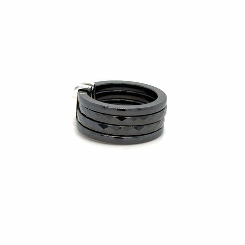 Bague 52 Guy Laroche - Bague 5 anneaux Céramique et Diamants 58 Facettes 11012/19