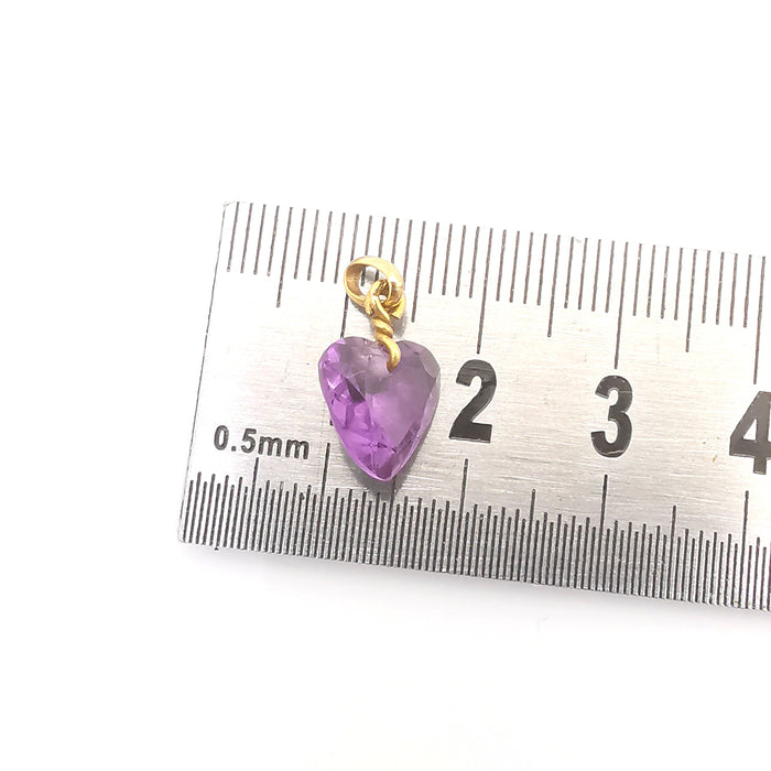 amethyst heart pendant in gold