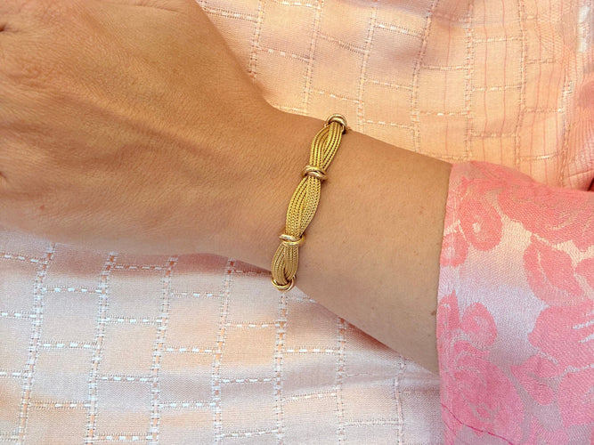 Bracelet Ensemble italien de collier et de bracelet en maille d'or 58 Facettes